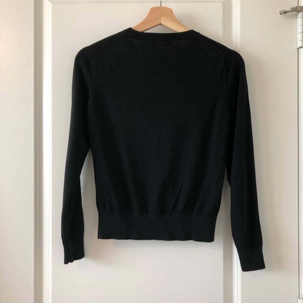 Banana Republic Black Crewneck Button Cardigan - Picture 2 of 3